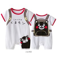 Summer New 0-3 Year Old Male And Female Baby Printed Rib Short Sleeves Even Out Of The Body Climbing Clothes Wholesale Nihaojewelry sku image 1