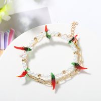 Fashion Multi-layer Pearl Pepper Chain Bracelet Trendy Personality Personalized Holiday Style Bracelet Wholesale Nihaojewelry main image 3