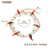 Fashion Multi-layer Pearl Pepper Chain Bracelet Trendy Personality Personalized Holiday Style Bracelet Wholesale Nihaojewelry main image 6