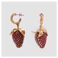 New Simple Strawberry Earrings Retro Alloy Diamond Fruit Earrings Wholesale Nihaojewelry main image 3