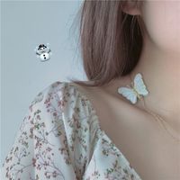 Butterfly On The Clavicle Double Tassel Choker White Cartilage Embroidery Double Butterfly Clavicle Chain Necklace Wholesale Nihaojewelry main image 3