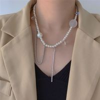 Korea Pearl Necklace Women Sweet Wind Transparent Acrylic Size Planet Chain Tassel Necklace Crystal Love Pearl Clavicle Chain Wholesale Nihaojewelry main image 3