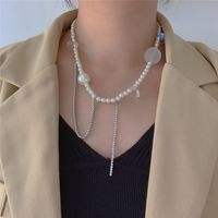Korea Pearl Necklace Women Sweet Wind Transparent Acrylic Size Planet Chain Tassel Necklace Crystal Love Pearl Clavicle Chain Wholesale Nihaojewelry main image 4
