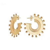 Sun Disc Exotic Bead Carving Earrings Designer Simple Metal Niche Earrings Wholesale Nihaojewelry main image 6