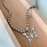 Korea Round Bead Chain Temperament Wild Hollow Butterfly Pearl Necklace Neck Chain Clavicle Chain Choker Wholesale Nihaojewelry main image 4