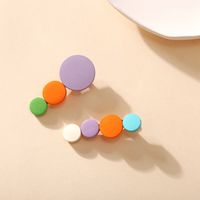 Rainbow Color Wooden Round Hairpin Korean Girl Cute Candy Color Edge Clip Bangs Hairpin Headdress  Wholesale Nihaojewelry main image 4