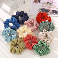 Fashion Hair Scrunchies Retro Hair Rope Ring Solid Color Cloth Hair Tie Hair Rope Wholesale Nihaojewelry main image 1