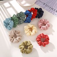Fashion Hair Scrunchies Retro Hair Rope Ring Solid Color Cloth Hair Tie Hair Rope Wholesale Nihaojewelry main image 5