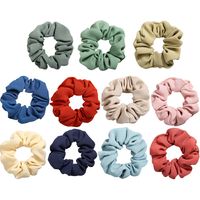 Fashion Hair Scrunchies Retro Hair Rope Ring Solid Color Cloth Hair Tie Hair Rope Wholesale Nihaojewelry main image 3