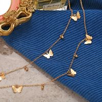 Hot Sale Butterfly Necklace Creative Retro Simple Alloy Metal Multilayer Clavicle Chain Wholesale Nihaojewelry main image 5