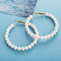 Fashion Explosion Models White Full Pearl Earrings New Creative Retro Simple Earrings Wholesale Nihaojewelry main image 1