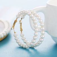 Fashion Explosion Models White Full Pearl Earrings New Creative Retro Simple Earrings Wholesale Nihaojewelry main image 4