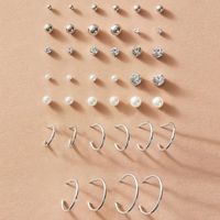 New Pearl Zircon Earrings Earrings Set 20 Piece Set Creative Retro Simple Earrings Wholesale Nihaojewelry main image 1