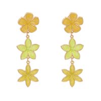 Fashion Retro Lilac Oil Drop Flower Earrings Three Earrings Personalized Earrings Wholesale Nihaojewelry sku image 1