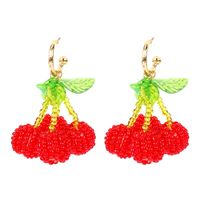 Élégant Cristal Tissé À La Main Perles Cerise Boucles D&#39;oreilles Fruits Boucles D&#39;oreilles Mignon Gros Nihaojewelry sku image 1