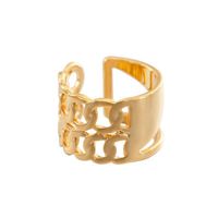 Fashion Personality Ring Letter Chain Micro-set Open Ring Index Finger Ring Wholesale Nihaojewelry sku image 1