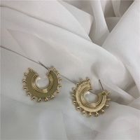 Sun Disc Exotic Bead Carving Earrings Designer Simple Metal Niche Earrings Wholesale Nihaojewelry sku image 1