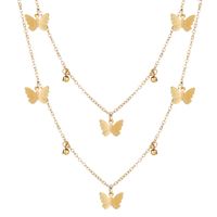 Hot Sale Butterfly Necklace Creative Retro Simple Alloy Metal Multilayer Clavicle Chain Wholesale Nihaojewelry sku image 1