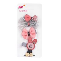 Korean Fashion New Cute Bow Side Clip Creative Retro Simple Cartoon Sweet Flower Duckbill Clip Wholesale Nihaojewelry sku image 2