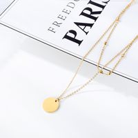 Fashion Jewelry Classic Wild Double Small Bead Chain Glossy Round Pendant Women's Clavicle Necklace Wholesale Nihaojewelry main image 3