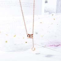 New Roman Numerals Diamond Ring Pendant Korean Fashion Wild Stainless Steel Necklace Wholesale Nihaojewelry main image 3