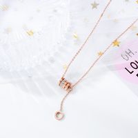New Roman Numerals Diamond Ring Pendant Korean Fashion Wild Stainless Steel Necklace Wholesale Nihaojewelry main image 4