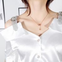 Fabrik Direkt Verkauf Xiaoman Taille Roman Digital Diamant Ring Anhänger Japanische Und Koreanische Mode All-match Edelstahl Halskette main image 6
