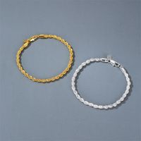 New Jewelry Simple Woven Twist Bracelet Retro Metal Couple Bracelet  Hot Accessories Wholesale Nihaojewelry main image 3