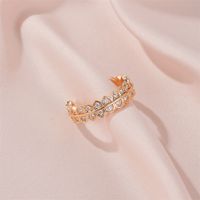 Korean Fashion Simple And Beautiful Triangle Zircon Ring Personalized Gear Design Sense Opening Adjustable Tail Ring Wholesale Nihaojewelry main image 5