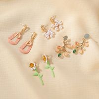 Summer Forest Sweet Flower Earrings Wild Crystal Earrings Earrings Hit Color Earrings Ear Hook Wholesale Nihaojewelry main image 6