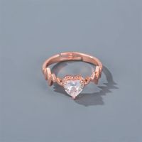 Korean Fashion New Hand-made Temperament Zircon Heart-shaped Ring Creative Ecg Love Ring Women Valentine's Day Gift Wholesale Nihaojewelry main image 5