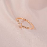Korea Diamond Rings Sweet Simple Five-pointed Star Ring Fresh Wild Diamond-set Star Opening Women Ring Literary Jewelry Wholesale Nihaojewelry main image 4