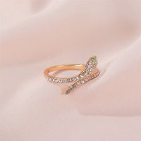 Best-selling Hand Jewelry Temperament Flash Diamond Full Diamond Snake Ring Delicate Zircon Open Ring Explosion Accessories Wholesale Nihaojewelry main image 5