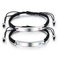 Hot-vente Tendance Flexion Marque Bijoux Source Titane Acier Couple Bracelet Personnalisé Brillant Personnalisé Lettrage Bracelet En Gros Nihaojewelry sku image 1