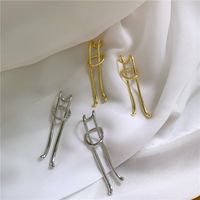 New Tide Earrings Exaggerated Personality Design Gold Retro Long Ear Clips Pierced Ears Wholesale Nihaojewelry main image 3