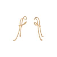 New Tide Earrings Exaggerated Personality Design Gold Retro Long Ear Clips Pierced Ears Wholesale Nihaojewelry main image 6