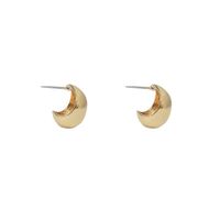 French High-quality C-shaped Hollow Metal Earrings Frosty U-shaped Surface High-end Niche Elegant Earrings Wholesale main image 6