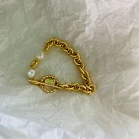 Niche Simple Et Indifférent En Métal Perlé À La Main Portrait Baroque Pièce De Monnaie Français Rétro Tempérament Bracelet En Gros Nihaojewelry sku image 1