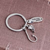 Explosion Models Key Chain Creative Fish Hook Small Fish Letters Love You Dad Pendant Key Chain Gift Accessories Wholesale Nihaojewelry main image 4