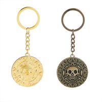 Explosion Keychain Caribbean Pirate Skull Gold Coin Keychain Hot Accessories Wholesale Nihaojewelry main image 1