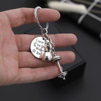 Explosion Keychain Personality Fitness Barbell Lettering Loveyou To The Moon Back Keychain Wholesale Nihaojewelry main image 3