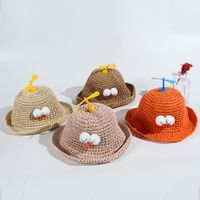 Baby Summer Straw Hat Children's Sun Hat Boy Sunscreen Hat Girl Bamboo Dragonfly Sun Hat Wholesale Nihaojewelry main image 4