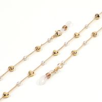 Hot Section Fashion Simple Golden Pearl Peach Heart Glasses Rope Glasses Chain Wholesale Nihaojewelry main image 5
