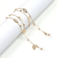 Hot Fashionable Simple Golden Leaves Rhinestone Glasses Chain  Wholesale Nihaojewelry main image 3