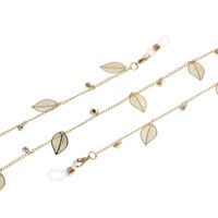 Hot Fashionable Simple Golden Leaves Rhinestone Glasses Chain  Wholesale Nihaojewelry main image 5