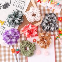 Korean College Style Sub Hair Scrunchies Simple Wild Chiffon Hair Ring Head Rope Check Rubber Band Ring Wholesale Nihaojewelry main image 1