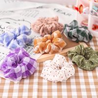 Korean College Style Sub Hair Scrunchies Simple Wild Chiffon Hair Ring Head Rope Check Rubber Band Ring Wholesale Nihaojewelry main image 5