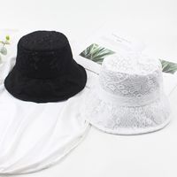 Lace Flower Fisherman Hat Ladies Summer Thin Section Breathable Sun Hat Black Retro Temperament Casual Basin Hat  Wholesale Nihaojewelry main image 3
