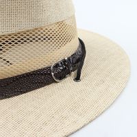 Hat Men's Summer Leisure Sun Hat Middle-aged And Elderly Mesh Breathable Sunscreen Jazz Hat Outdoor Leisure Straw Hat  Wholesale Nihaojewelry main image 4