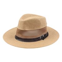 Hat Men's Summer Leisure Sun Hat Middle-aged And Elderly Mesh Breathable Sunscreen Jazz Hat Outdoor Leisure Straw Hat  Wholesale Nihaojewelry main image 6